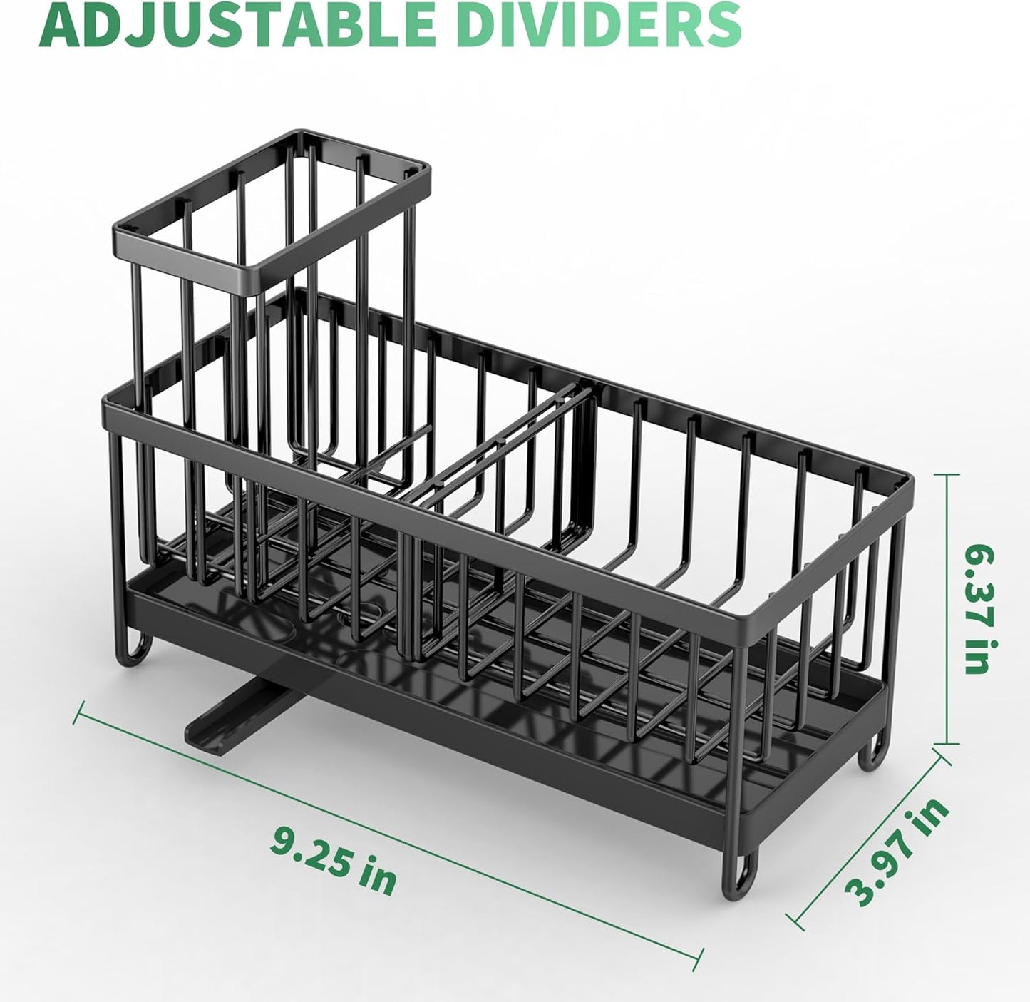 Professional Kitchen Sink Organizer with Brush Holder, Rustproof 304 Stainless Steel Caddy, and Soap Dispenser